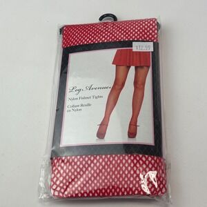 Leg Avenue Red Fishnet‎ Tights One Size 9001 Nylon